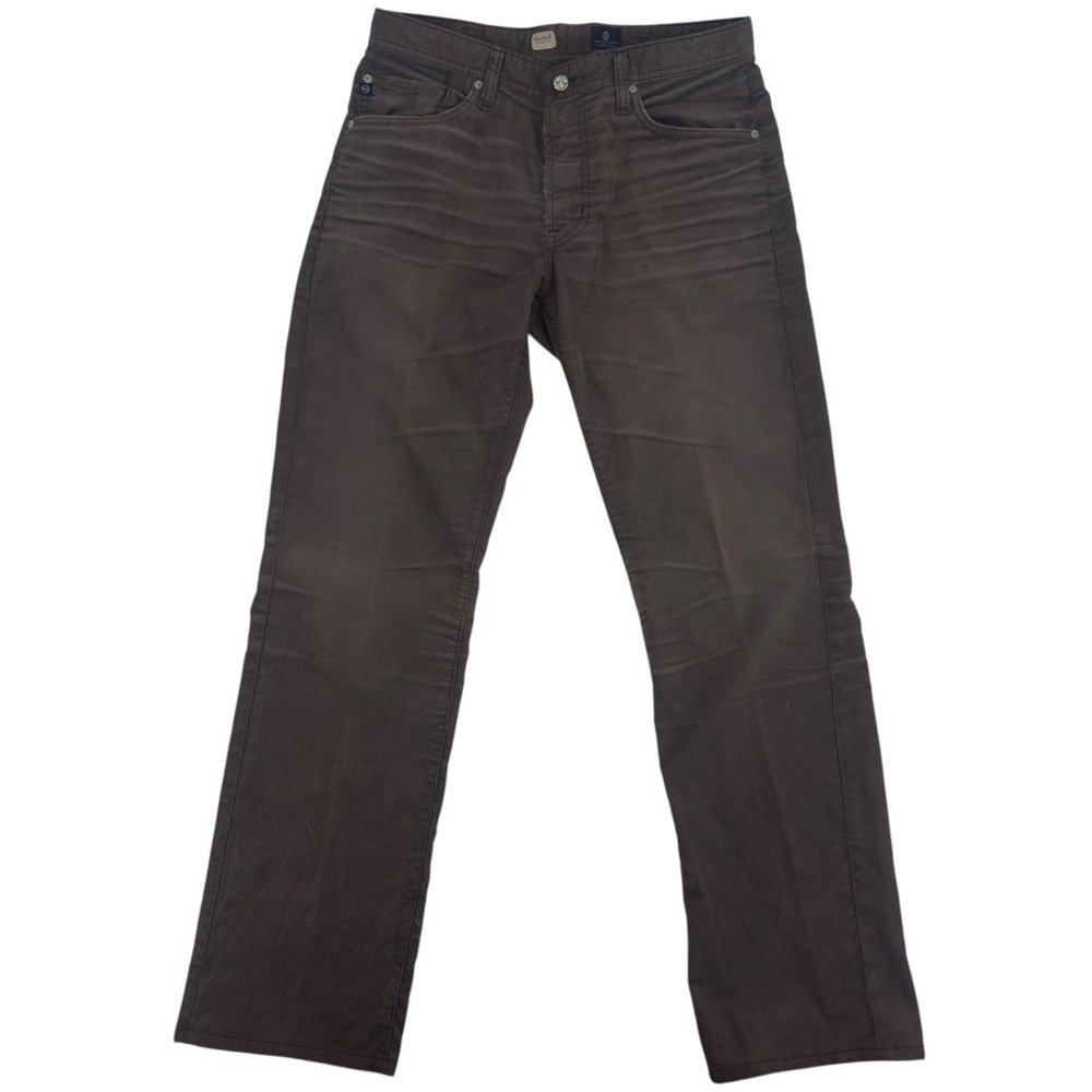 AG Adriano Goldschmied Protege Corduroy Pants Mens 33 Brown Straight Leg USA